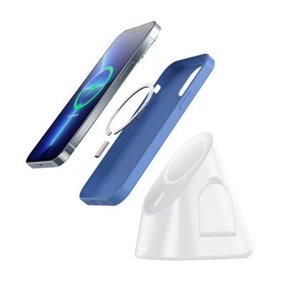 3-in-1 Wireless Magnetic Charger Qi Fast Charging Stand for iPhone Airpods White