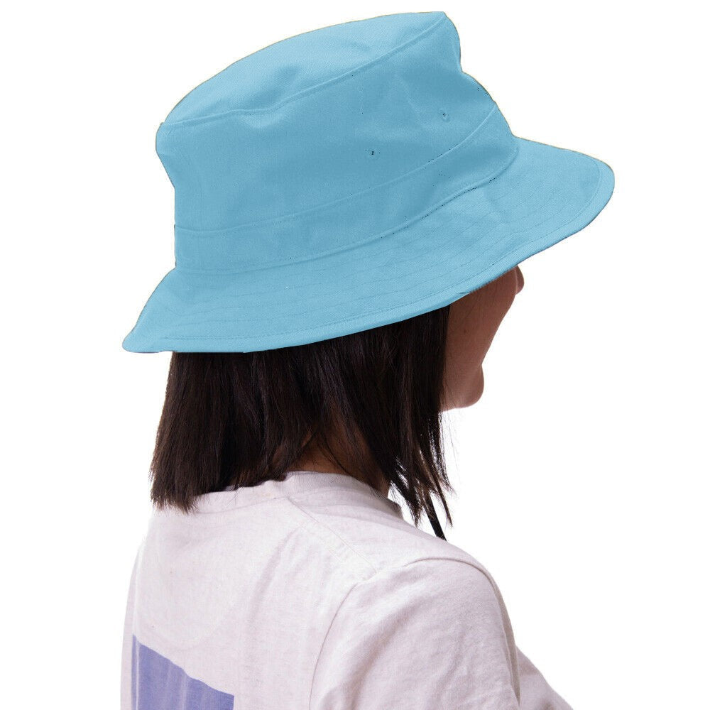 2Pcs Unisex Bucket Hat Cotton Outdoor Sun Cap Blue and Pink