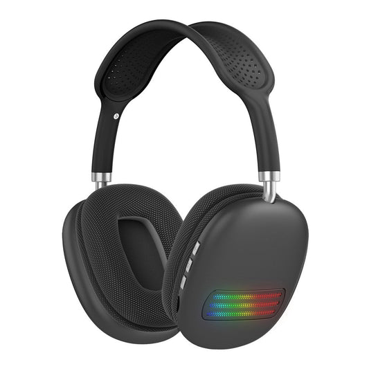 Colorful LED Wireless Headphones Bluetooth Stereo Earphones Over-Ear Headset Black