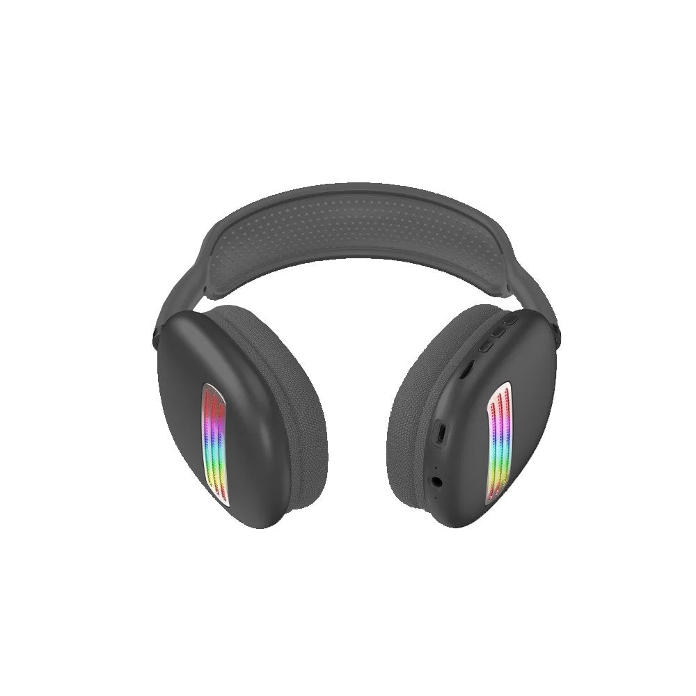 Colorful LED Wireless Headphones Bluetooth Stereo Earphones Over-Ear Headset Black