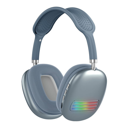 Colorful LED Wireless Headphones Bluetooth Stereo Earphones Over-Ear Headset Blue