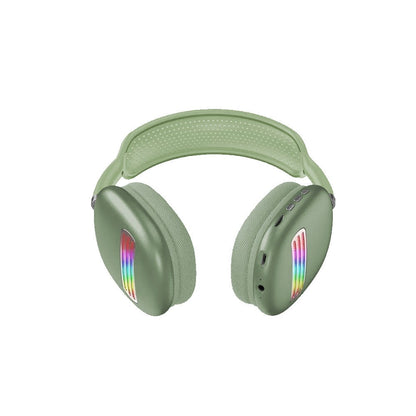 Colorful LED Wireless Headphones Bluetooth Stereo Earphones Over-Ear Headset Green