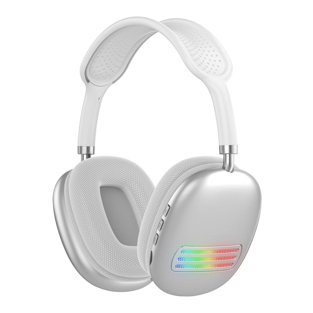 Colorful LED Wireless Headphones Bluetooth Stereo Earphones Over-Ear Headset White