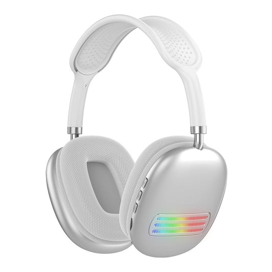 Colorful LED Wireless Headphones Bluetooth Stereo Earphones Over-Ear Headset White