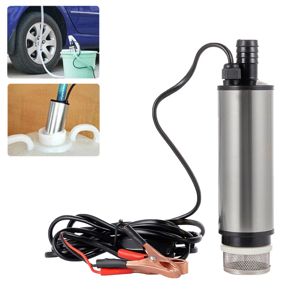 12V Stainless Steel Diesel Fuel Transfer Pump with Filter