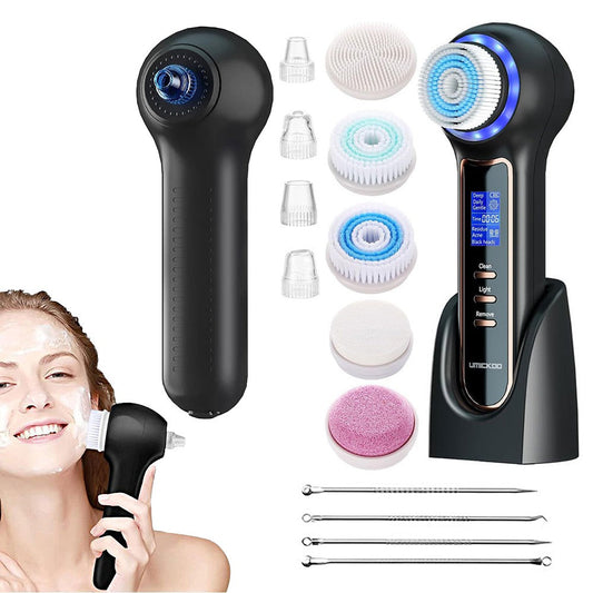 2-in-1 Rechargeable Facial Cleansing Brush LCD Display Blackhead Remover Tool