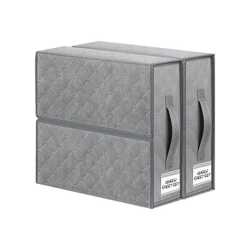 2Pcs Foldable Bed Sheet Organizer Clothes Bedding Storage Bags Style  1