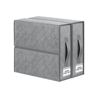 2Pcs Foldable Bed Sheet Organizer Clothes Bedding Storage Bags Style  1