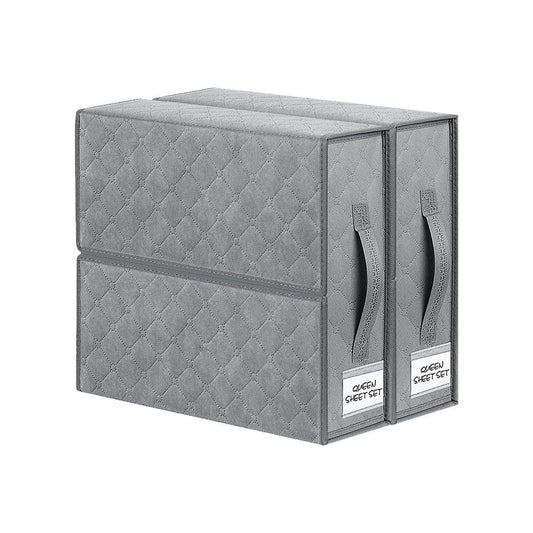 2Pcs Foldable Bed Sheet Organizer Clothes Bedding Storage Bags Style  1