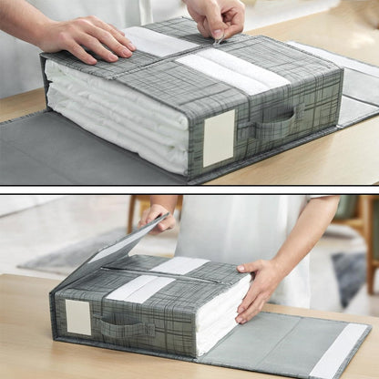 2Pcs Foldable Bed Sheet Organizer Clothes Bedding Storage Bags Style 2