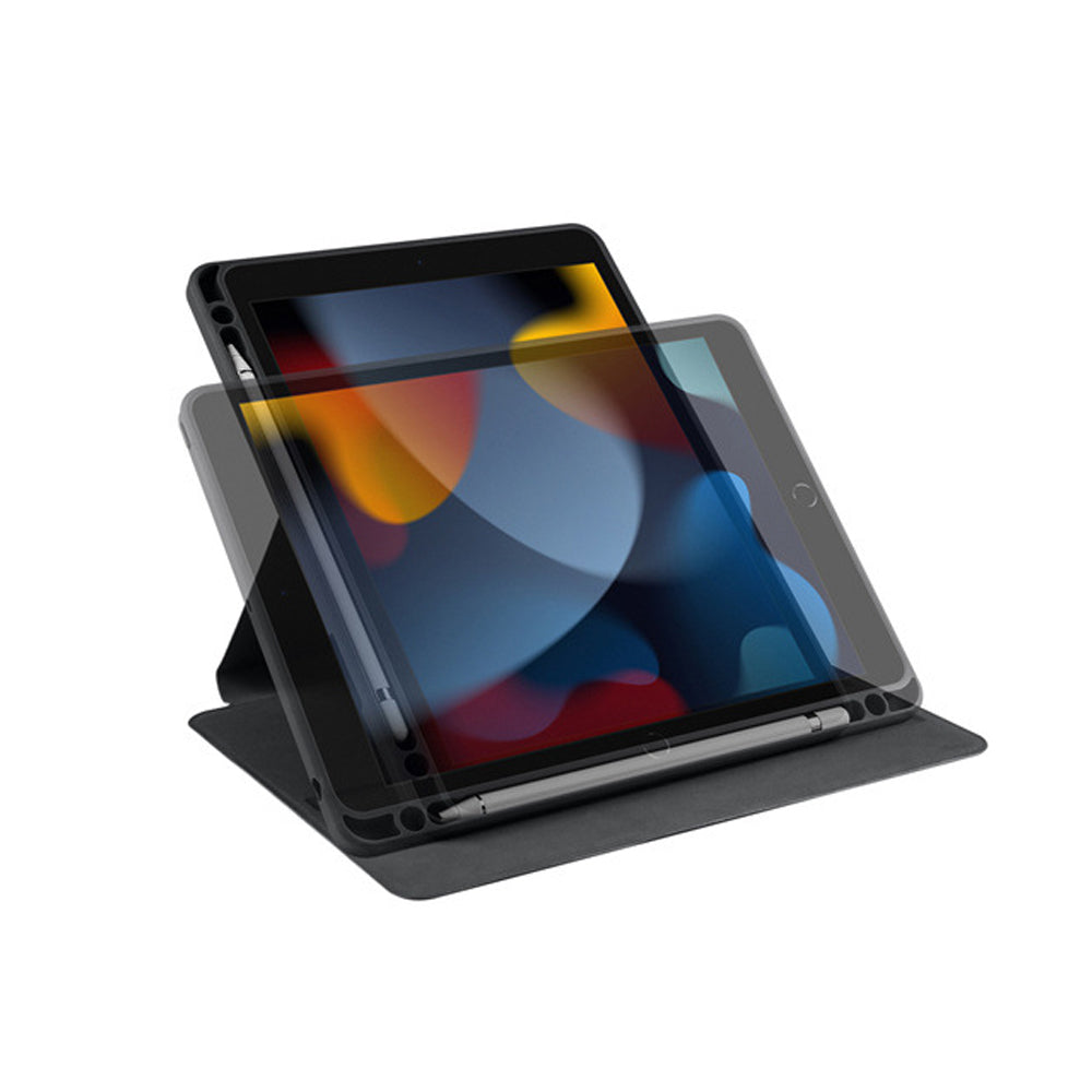 For iPad Rotating Case Smart 360 Degree Rotation Protective Stand Cover Black