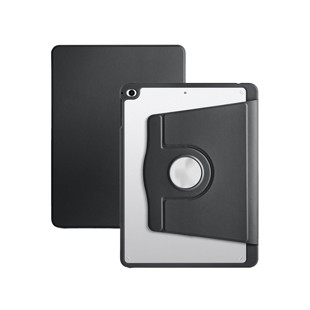 For iPad Rotating Case Smart 360 Degree Rotation Protective Stand Cover Black