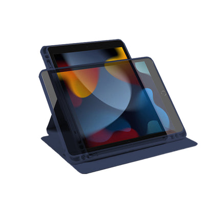 For iPad Rotating Case Smart 360 Degree Rotation Protective Stand Cover Blue
