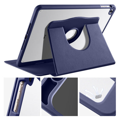 For iPad Rotating Case Smart 360 Degree Rotation Protective Stand Cover Blue