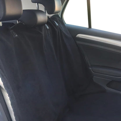 3-Piece Car Front and Rear Seat Cover Set Auto Backseat Protector - Black