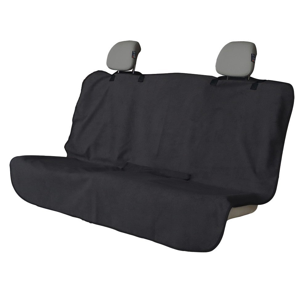 3-Piece Car Front and Rear Seat Cover Set Auto Backseat Protector - Black