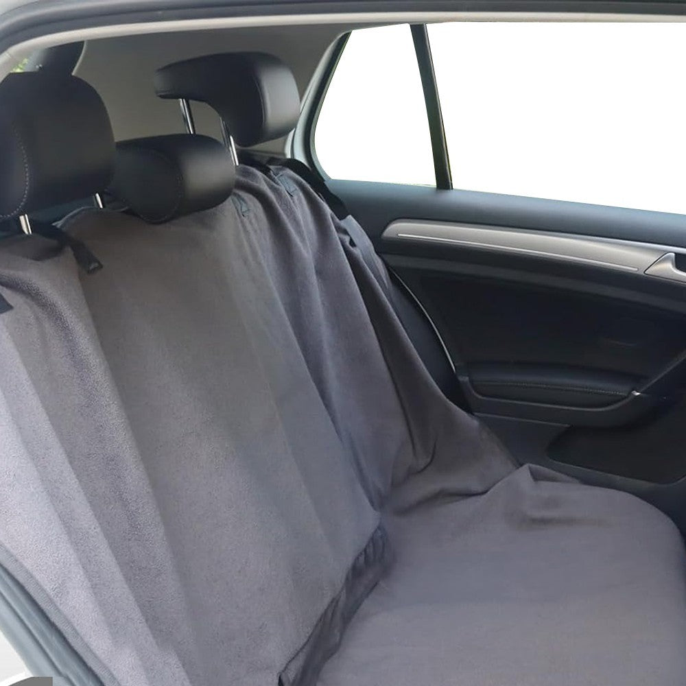 3-Piece Car Front and Rear Seat Cover Set Auto Backseat Protector - Grey