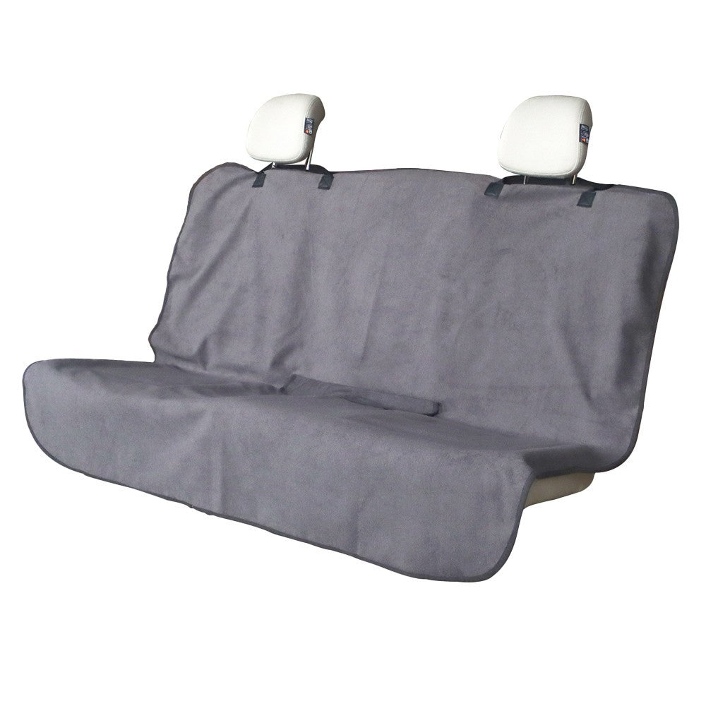 3-Piece Car Front and Rear Seat Cover Set Auto Backseat Protector - Grey