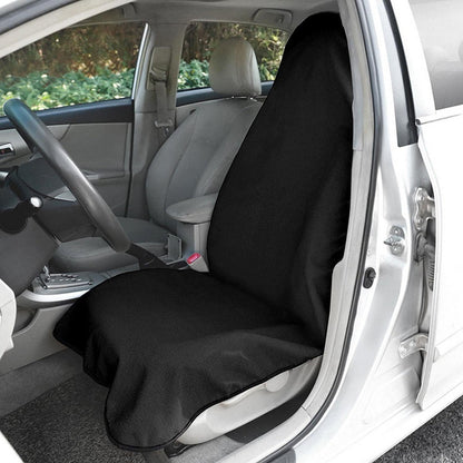 3-Piece Car Front and Rear Seat Cover Set Auto Backseat Protector - Black