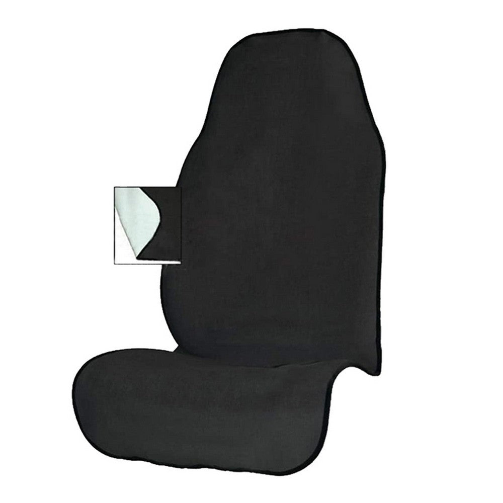 3-Piece Car Front and Rear Seat Cover Set Auto Backseat Protector - Black