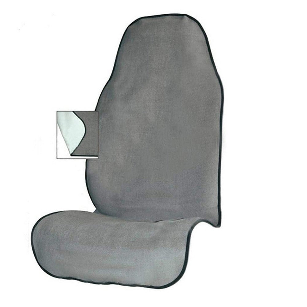 3-Piece Car Front and Rear Seat Cover Set Auto Backseat Protector - Grey