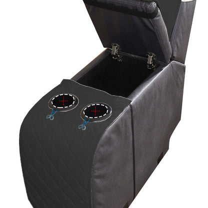 2-Seater Water Resistant Non-Slip Split Recliner Couch Cover with Console Sofa Chair Protector Slipcovers Black