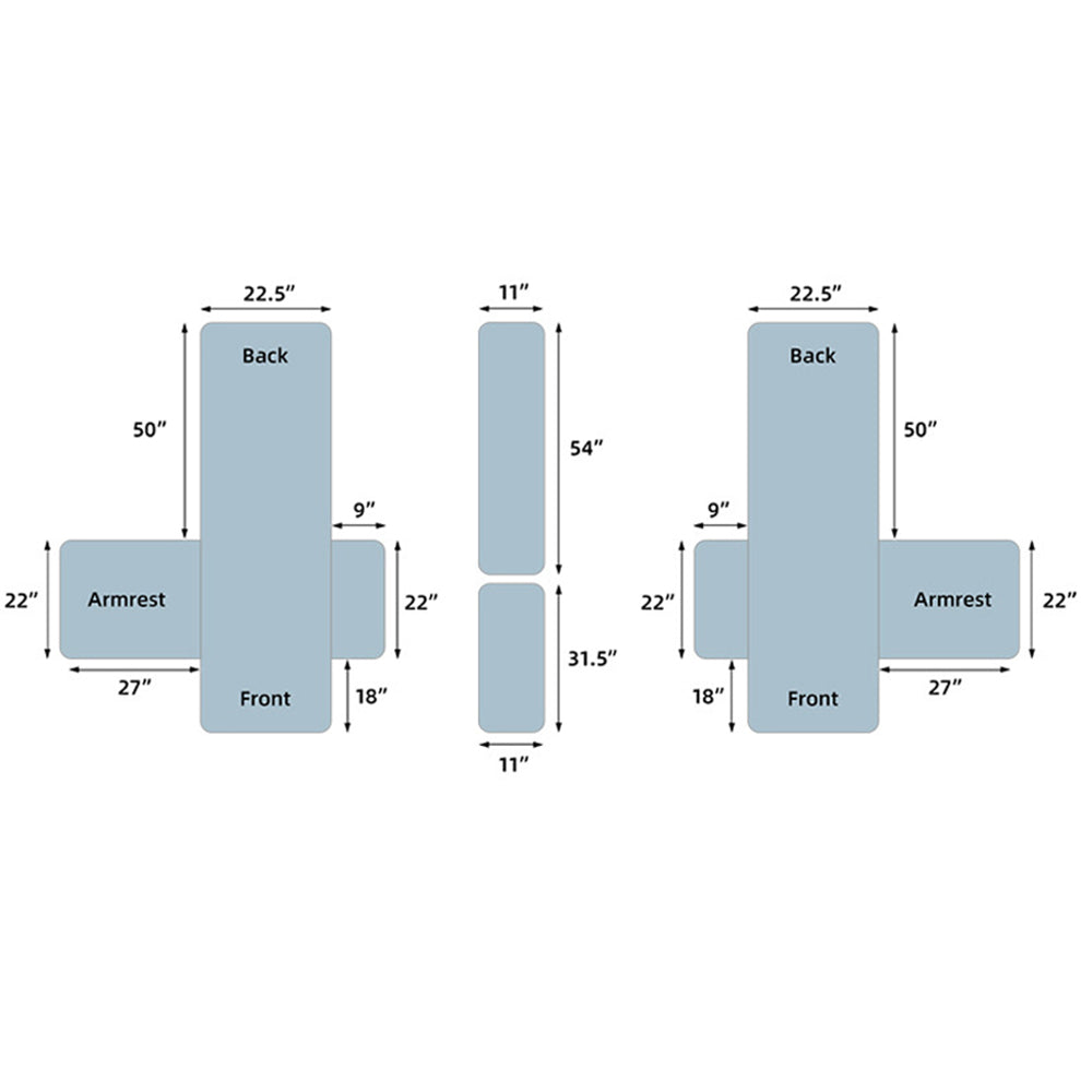 2-Seater Water Resistant Non-Slip Split Recliner Couch Cover with Console Sofa Chair Protector Slipcovers Navy Blue