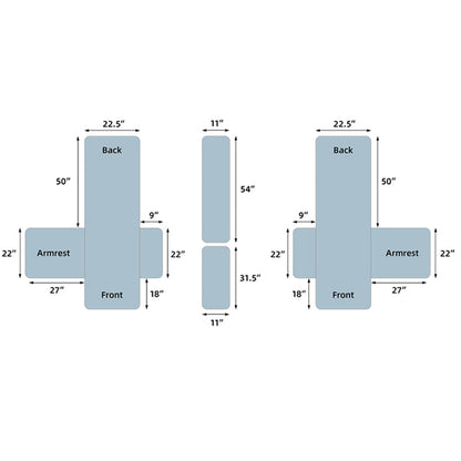 2-Seater Water Resistant Non-Slip Split Recliner Couch Cover with Console Sofa Chair Protector Slipcovers Khaki