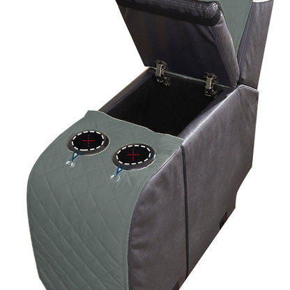 2-Seater Water Resistant Non-Slip Split Recliner Couch Cover with Console Sofa Chair Protector Slipcovers Gray