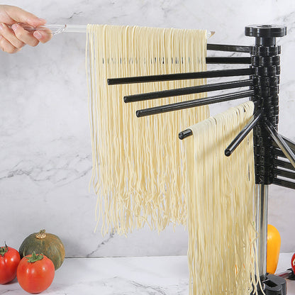 Collapsible Pasta Drying Rack Manual Rotating Spaghetti Noodle Stand Black