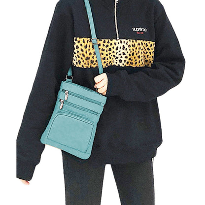 Women Genuine Leather Crossbody Bag Sling Purse Shoulder Bag Peacock Blue