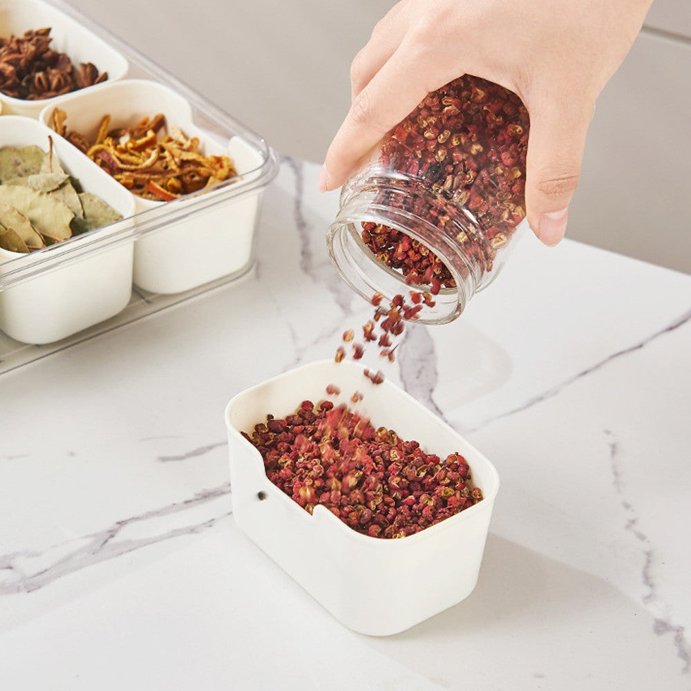 2Pcs 4 and 8-Compartment Divided Serving Tray Snack Platter Spice Box with Lid