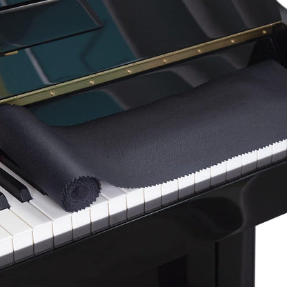 2Pcs 126x18cm Piano Keyboard Cover Dustproof Cover Cloth - Black+Orange