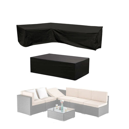 Outdoor Protector Cover Set for L Shape Corner Sofa Table Garden Rattan Sofa Cover Furniture Protector