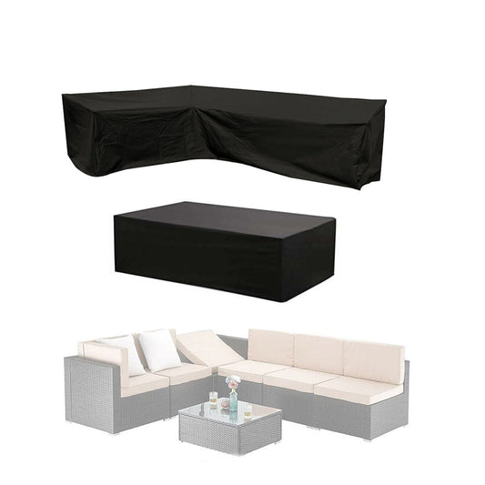 Outdoor Protector Cover Set for L Shape Corner Sofa Table Garden Rattan Sofa Cover Furniture Protector