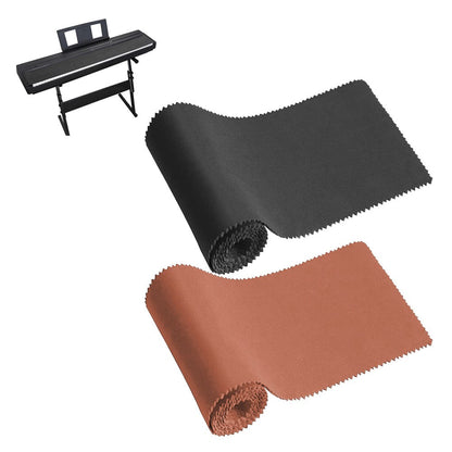 2Pcs 126x18cm Piano Keyboard Cover Dustproof Cover Cloth - Black+Orange