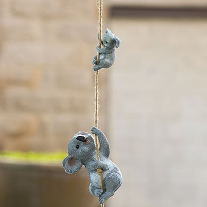 2Pcs Resin Koala Garden Hanging Figurine Statue for Outdoor Garden Decor