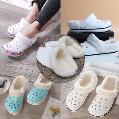 Fleece Fluffy Fuzzy Lining Warm Insoles for Crocs White EU38-39