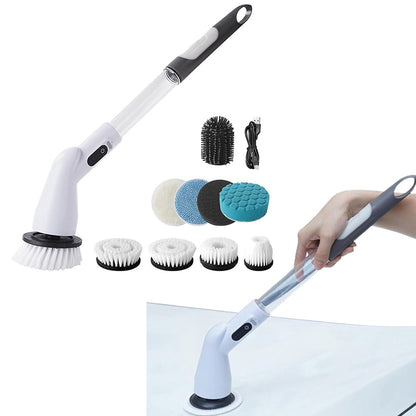 Electric Spin Scrubber with 9 Replaceable Brush Heads 2-Speed Cordless Cleaning Brush