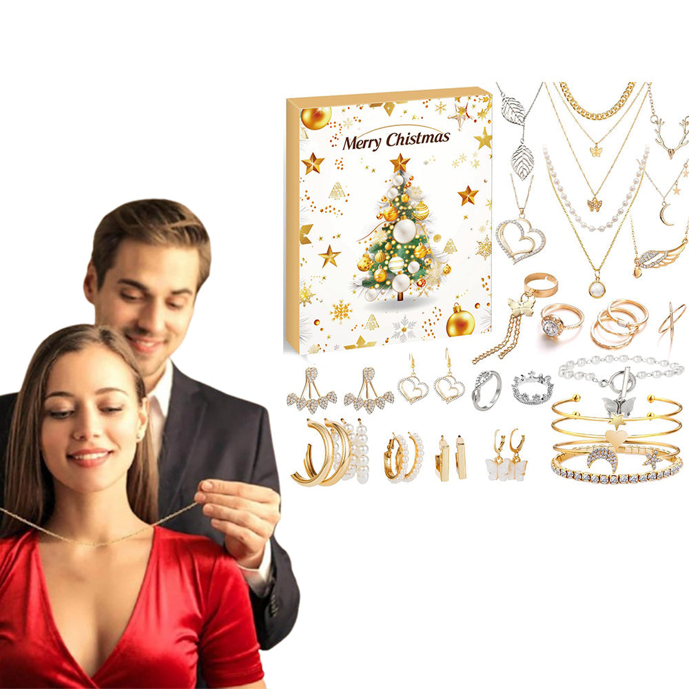 24 Days Jewerly Countdown to Christmas Calendar Xmas Necklace Earrings Bracelet Advent Calendar Surprise Box Style 3