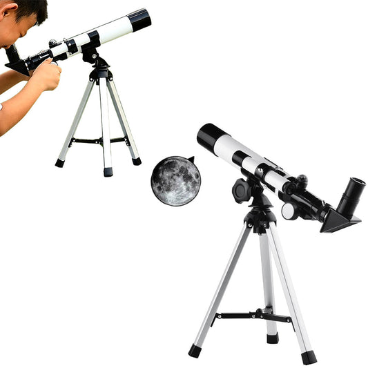 32X Magnification Astronomical Telescope Portable GPS Syncs Telescope with Tripod for Little Astronomy Beginners White