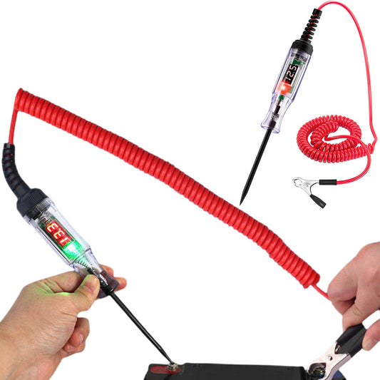 3V 6V 12V 24V Electrical Circuit Voltage Tester with Digital Display for Auto Car LED Light Test Probe Pen Red