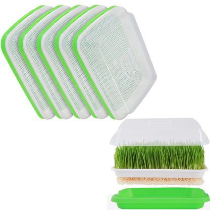 5Pcs Set Seed Sprouting Trays with Drain Holes Microgreens Growing Container Seed Germination Propagation Trays
