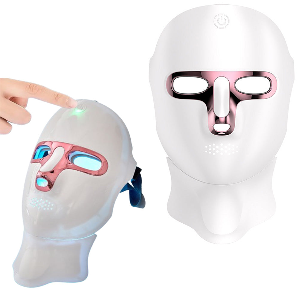 7-Colour LED Therapy Mask USB Rechargeable Facial Light Face and Neck Mask Skin Care Device