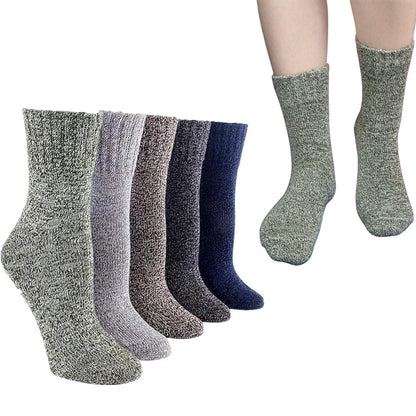 5 Pairs of Vintage Winter Socks Soft Warm Thick Crew Socks for Men Women Style 2
