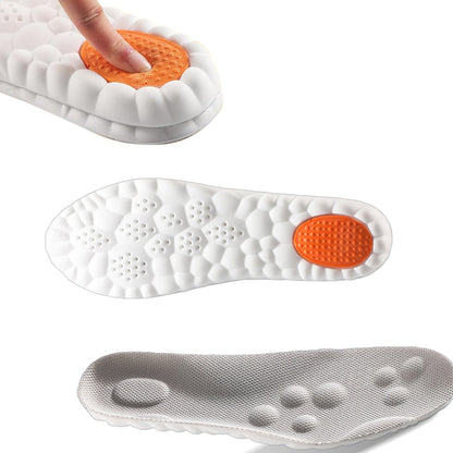 Pair of 4D Cloud-Soft Comfort Soles Cushioning Arch Support Insoles Grey