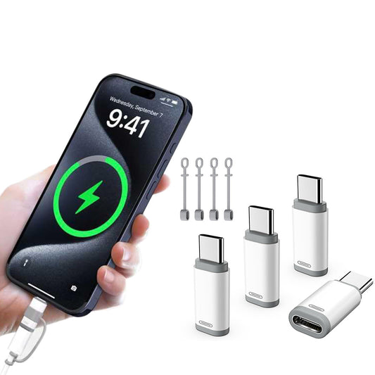 4 Pcs USB-C Male to Lightning Female Adapter for iPhone 15/16 Charging and Data Transfer