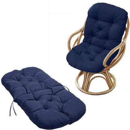 Solid Color Seat Cushion for Swivel Rocker Chair for Home Garden High Back Hammock  Navy