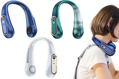 Portable 5 Speed Neck Fan Bladeless Digital Display Neck Air Cooling Fan for Home Travel