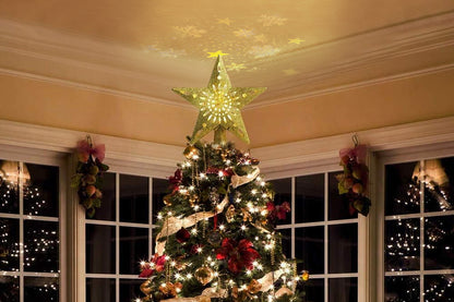 Christmas Tree Topper Star Lighted LED Christmas Treetop Projector Lights for Home Holiday Party Decor